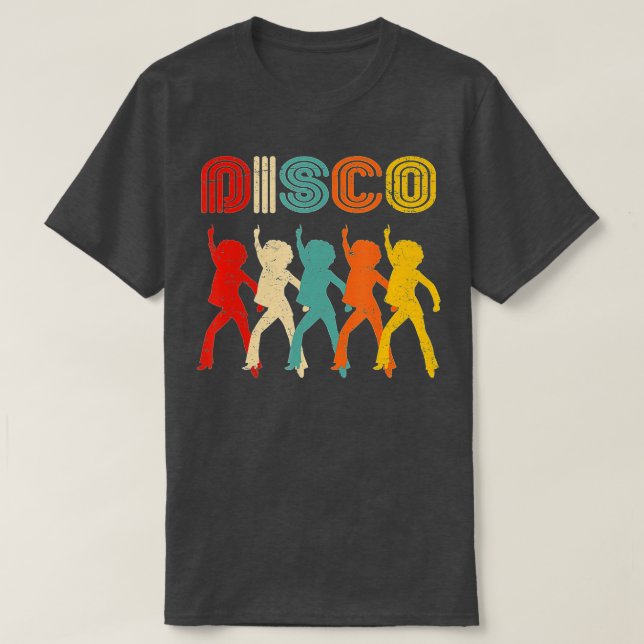 Vintage 70s Disco Themed Retro Disco Dancing 1970s T-Shirt (Design Front)