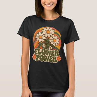 Vintage 70s Flower Power Daisy Graphic Retro Groov T-Shirt