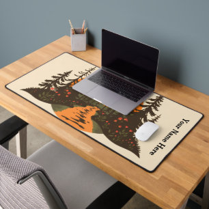 Vintage 70s Hiking Club Mountain Peak Desk Mat