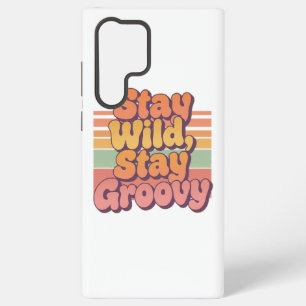 Vintage 70s Hippie Stay Wild Stay Groovy Samsung Galaxy Case