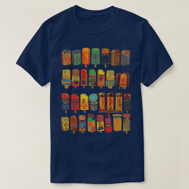 Vintage 70s Ice Creams and Lollies T-Shirt (Design Front)