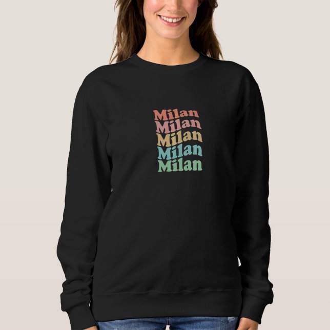 Vintage 70's Italy Hippie City  Retro Milan Sweatshirt (Front)