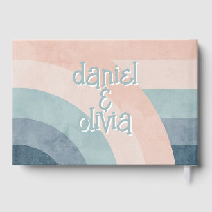 Vintage 70s Rainbow Wedding Guest Book