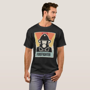 Vintage 70s Style FIREFIGHTER Poster T-Shirt