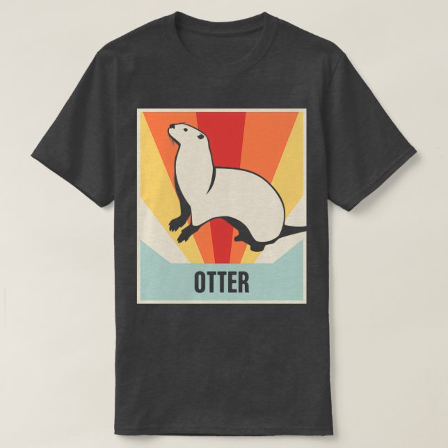 Vintage 70s Style Otter T-Shirt (Design Front)