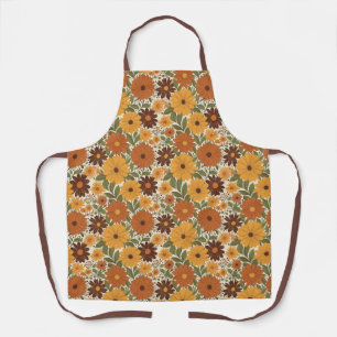 vintage 70s styled floral/flower apron