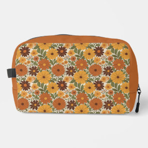 vintage 70s styled floral/flower  dopp kit