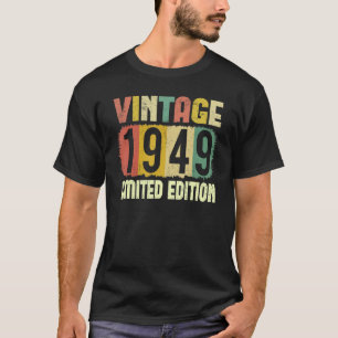 Vintage 74 Birthday Decorations Men 74th BDay 1949 T-Shirt