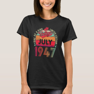 Vintage 75th Birthday Awesome Since July 1947 T-Shirt