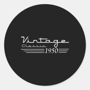 Vintage 75th Birthday Decorations Vintage 1950 75  Classic Round Sticker