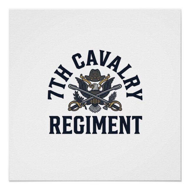 Vintage 7th Cavalry Regiment Chest Print Design_1 (Front)