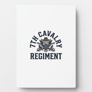 Vintage 7th Cavalry Regiment Chest Print Design_1 Plaque