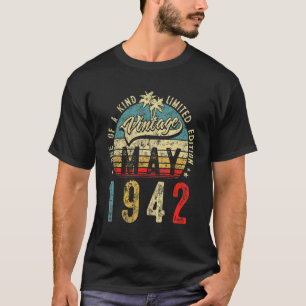 Vintage 80 Years Old May 1942 Decorations 80th Bir T-Shirt