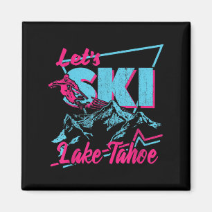 Vintage 80s 90s Skiing Clothes - Retro Lake Tacute Magnet