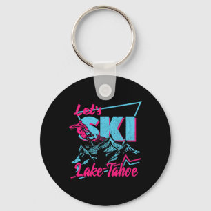 Vintage 80s 90s Skiing Clothes - Retro Lake Tahoe Key Ring