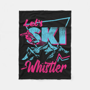 Vintage 80s 90s Skiing Clothes - Retro Whistler Sk Fleece Blanket