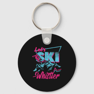 Vintage 80s 90s Skiing Clothes - Retro Whistler Sk Key Ring