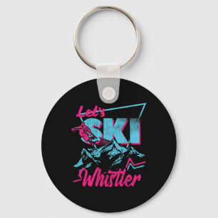 Vintage 80s 90s Skiing Clothes - Retro Whistler Sk Key Ring