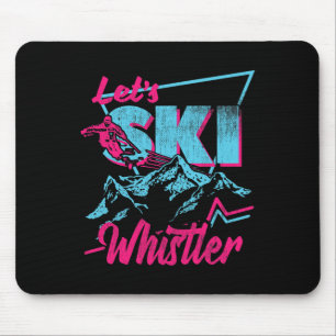 Vintage 80s 90s Skiing Clothes - Retro Whistler Sk Mouse Pad