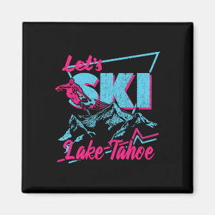 Vintage 80s 90s Skiing Clothing Retro Lake Tahoe  Magnet