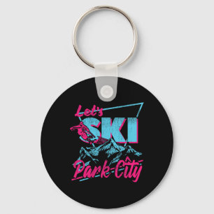 Vintage 80s 90s Skiing Clothing Retro Park City Sk Key Ring