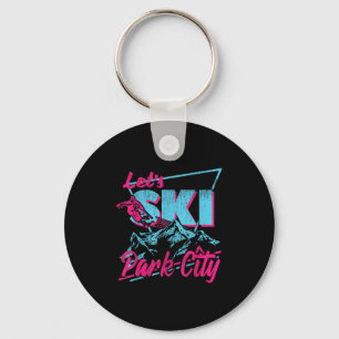 Vintage 80s 90s Skiing Clothing Retro Park City Sk Key Ring