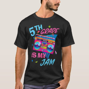 Vintage 80s Boombox 5th Grade Is My Jams Teachers  T-Shirt