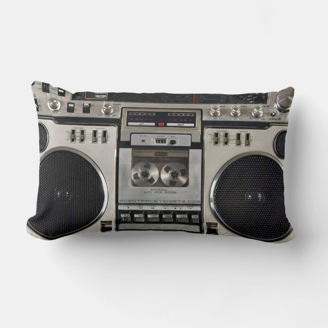 Vintage 80s Boombox Ghettoblaster Lumbar Cushion (Front)