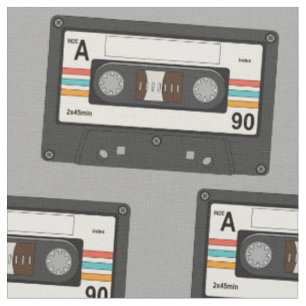 Vintage 80's Cassette Tapes Fabric