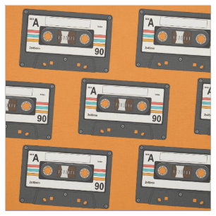 Vintage 80's Cassette Tapes Fabric