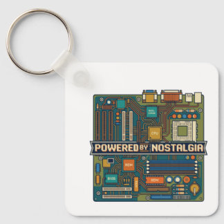 Vintage 80s Computer Motherboard "Powered By Nosta Key Ring