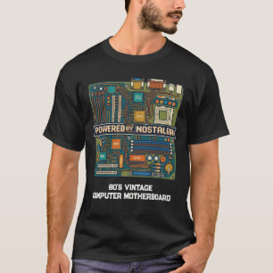 Vintage 80s Computer Motherboard "Powered By Nosta T-Shirt