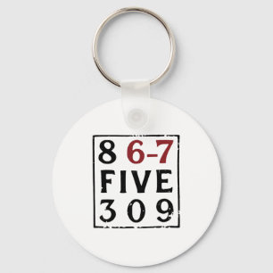 Vintage 80's Music 86-75309 Jenny 8675309 Six Seve Key Ring