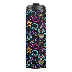 Vintage 80's Neon Light Pattern 01 Thermal Tumbler