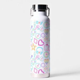 Vintage 80's Neon Light Pattern 01 Water Bottle