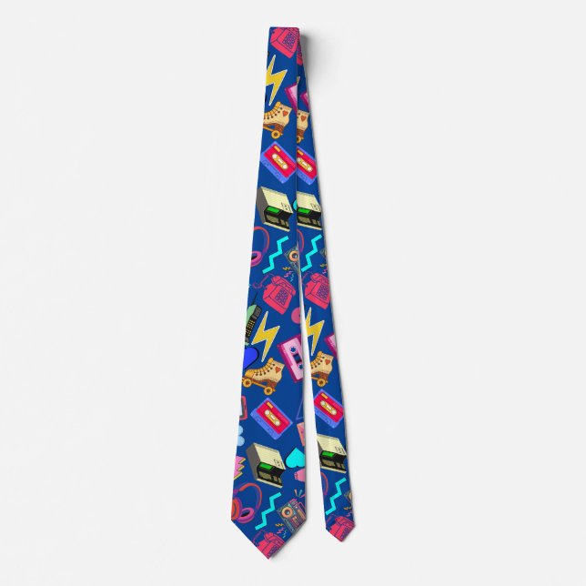 Vintage 80's Pattern 01.w Blue BG Tie (Front)
