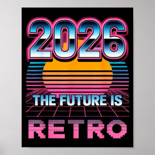 Vintage 80s Style Retro Happy New Year 2026 Poster