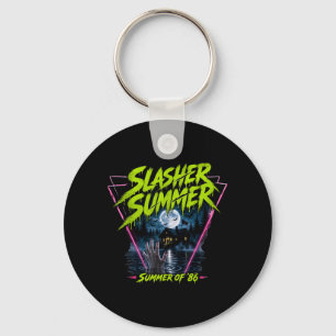 Vintage 80s Summer Halloween Funny Slasher Summer Key Ring
