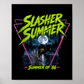 Vintage 80s Summer Halloween Funny Slasher Summer Poster