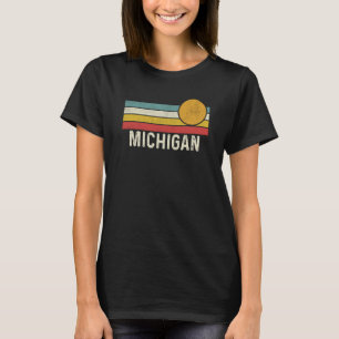 Vintage 80s Sunset Summer Retro Style Michigan USA T-Shirt