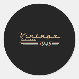 Vintage 80th Birthday Decorations Vintage 1945 80  Classic Round Sticker