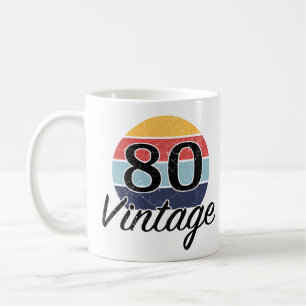 Vintage 80th Birthday Sunset Coffee Mug