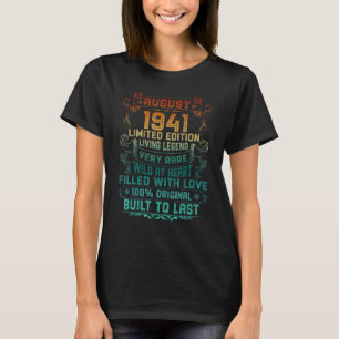 Vintage 81 Years Old August 1941 81th Birthday   T-Shirt