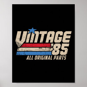 Vintage 85 Retro 40th Birthday Top For Men 1985 Da Poster