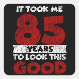 Vintage 85 Years Old Funny 85th Birthday Gift Square Sticker
