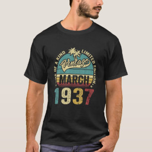 Vintage 85 Years Old March 1937 Decorations 85Th B T-Shirt