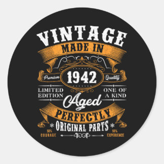 Vintage 85th Birthday Gifts Men Women Funny 1942 Classic Round Sticker