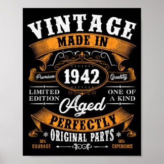 Vintage 85th Birthday Gifts Men Women Funny 1942 Poster