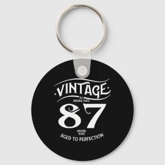 Vintage 87 Amazing Years Funny 87th Birthday Perfe Key Ring