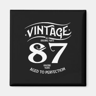 Vintage 87 Amazing Years Funny 87th Birthday Perfe Magnet